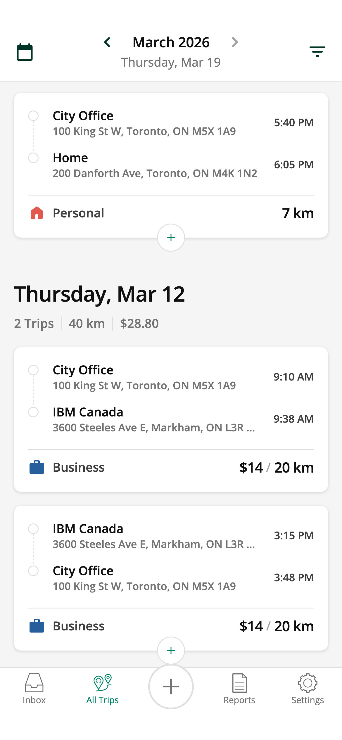 See all your trips