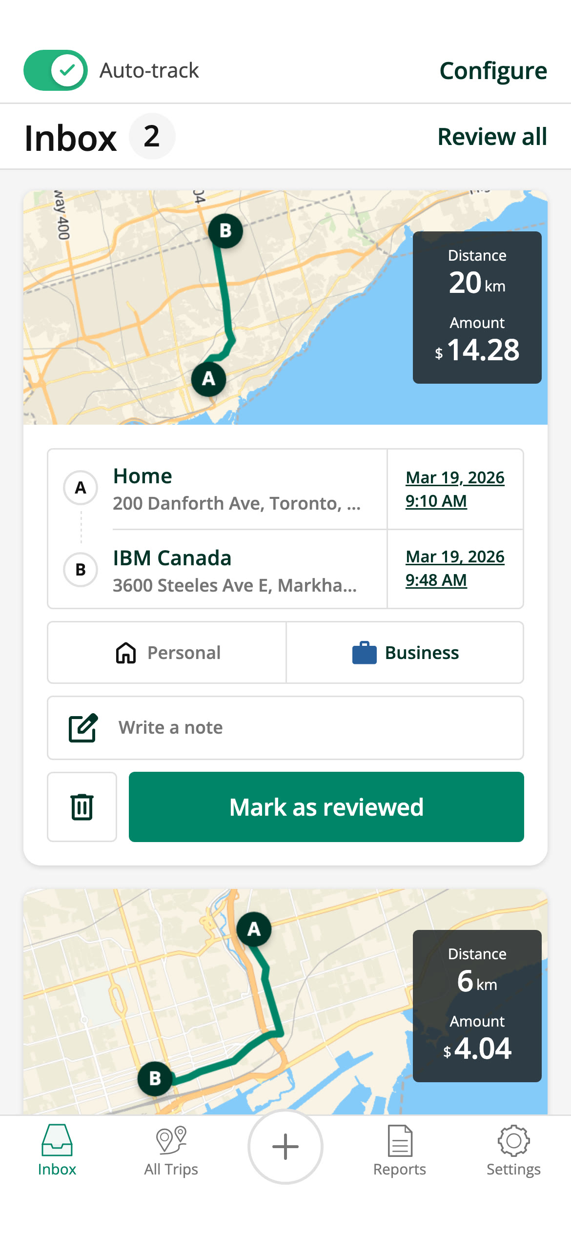 An inbox for your trips