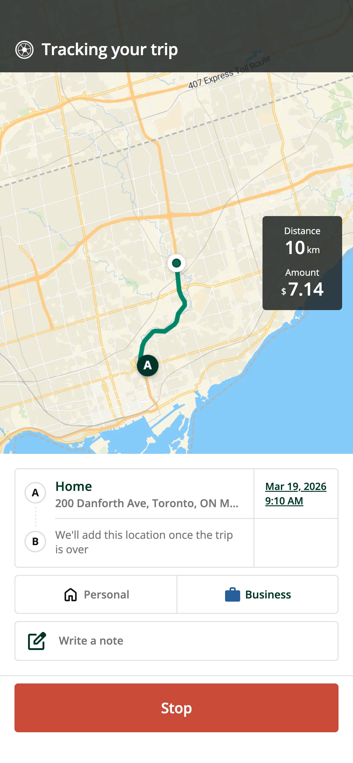 Automatic trip logging